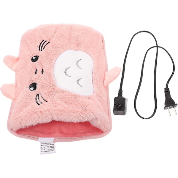 Rechargeable Electric Hot Water Bottle with Soft Fleece Cover for Menstrual Cramps, Muscle Pain, Back Pain, Pink