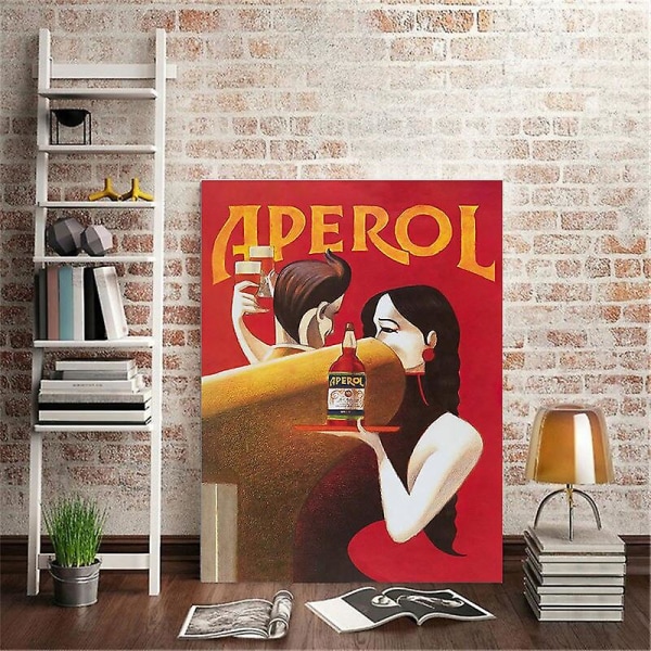 Lerretmalerier Aperol Vin Vintage Mat Drikke Kjøkkenplakat Og Trykk Veggkunst Uten RammeBY Style 1 40X60cm