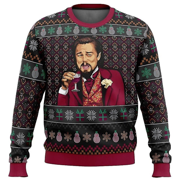 Ny Latterlig Leo Dicaprio Meme Grim Jultrøje Gave Julemand Trøje Mænd 3d Sweatshirt Og Top Hurtig 3XL