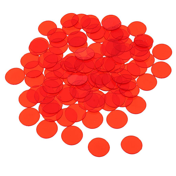 300 st Professionella Bingochips Räkningsbingochips Plast Flerfärgade Red 1.5x1.5cm