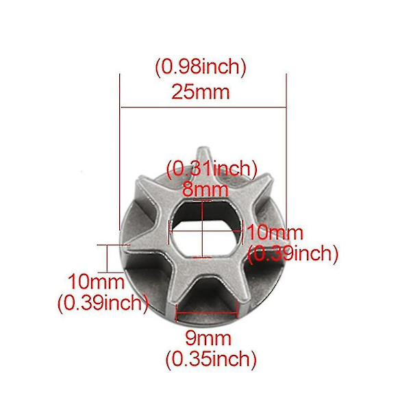Ketjusahaketin ketjun hammaspyörä vaihteisto vaihtohammaspyörä sähkötyökalu 7 tooth sprocket 912