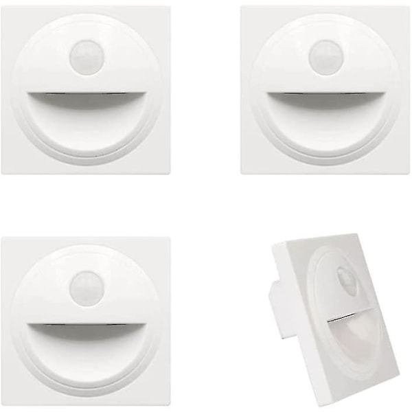 LED-upotettu seinäportaiden valaistusportaan lamppu muovisella liiketunnistimella IP20 (valkoinen, 3000k)BY