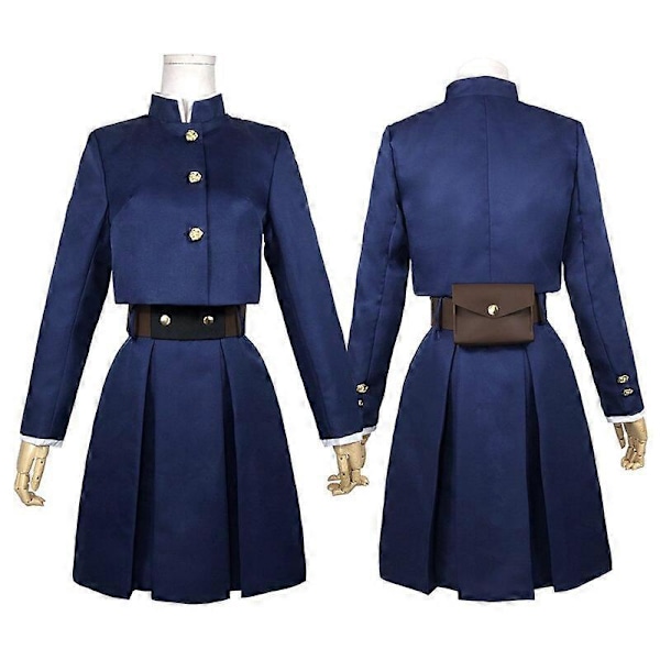 Japansk Anime Uniform Kugisaki Nobara Cosplay Kostym Halloween Karneval Party Festkläder för Kvinnor Navy with wig L