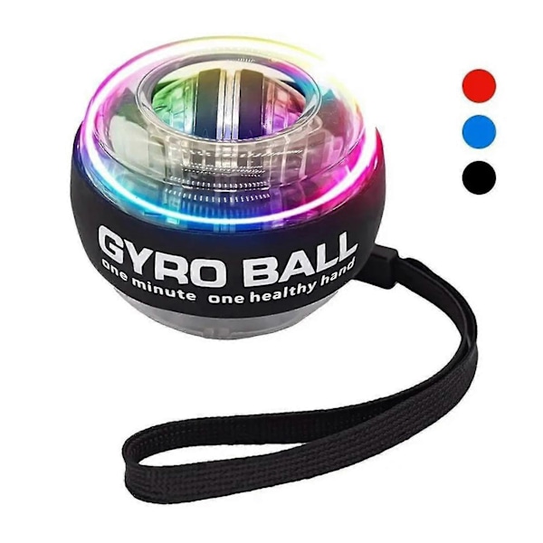 Självstartande Handledsboll Portabel Handledskraft Gyroskopisk Boll Handledsförstärkningsanordning Svart Med Ljus