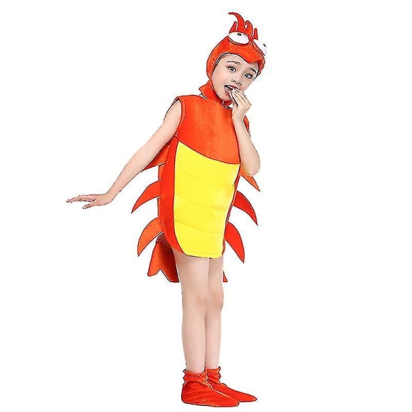 Barn Kid Krabbe Hummer Skilpadde Havdyr Cosplay Kostyme For Halloween Fest Skoleforestilling Jumpsuits Gutt Jente Dyrekostymer Lobster 160cm