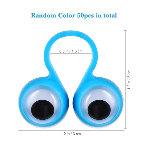 50 kpl Sormileluja, Älykkäitä Sormileluja Suurilla Silmillä, Sormirenkaita Nukkeja, Hauskoja Sormipelejä Lapsille, Lastenlahja, Juhlatarvike (satunnainen C Random Color 50pcs