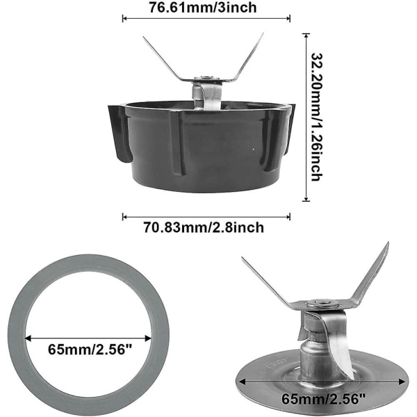 Blenderin lisävarusteet, jotka sopivat Blender Blades Base -laitteeseen, yhteensopivat Osterizer Blenderin vaihtolaitteiden kanssa Black  silver