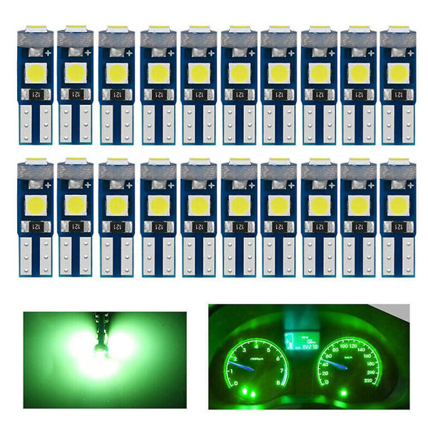 20X T5 Super Bright 3 SMD 3030 LED Glass Base Lamp Speedometer Lighting Colors