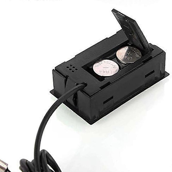 Kyl- och frystemperaturmätare, Digital LCD-termometer med 2M Extern Sonda för Kylskåp Frys Black