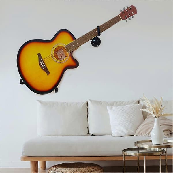 1 Set Gitarrväggfäste Horisontellt Gitarrväggfäste Metallhängare Hållare för Bas Ukulele