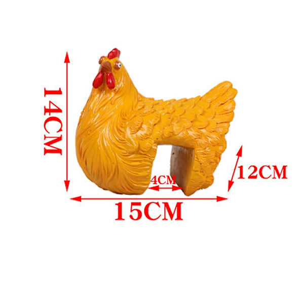 Harpiks Kyllingefigur Til Havegård Dekoration Statue Hane Hane Plug In Seater Hønse Udendørs Stige White