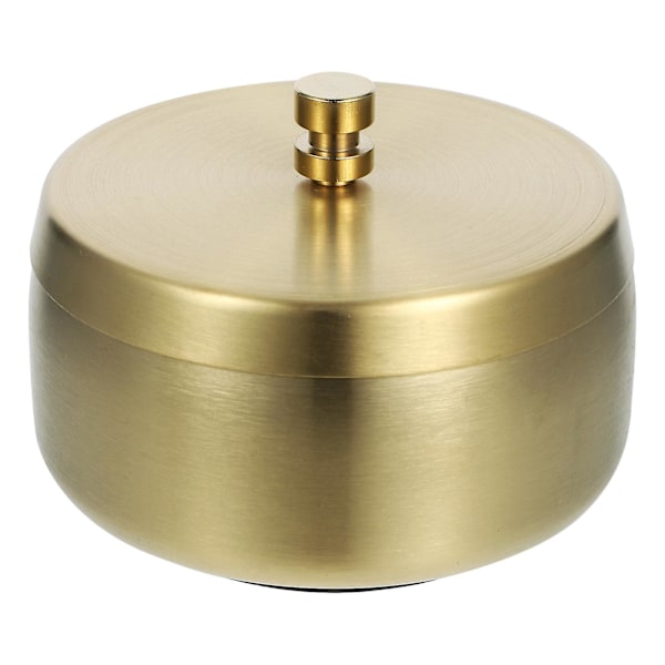 Askopp med lock för skrivbord, askbehållare i rostfritt stål, bordsdekoration Golden 10.00X10.00X8.00CM