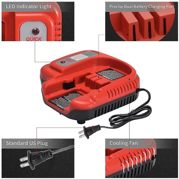 Batterilader Plug Bdfc240 Kompatibel med 9.6v-24v Hurtig Batterilader for Black&decker Hpb18 Hpb18-ope Nicd Nimh BatteriBY EU Plug