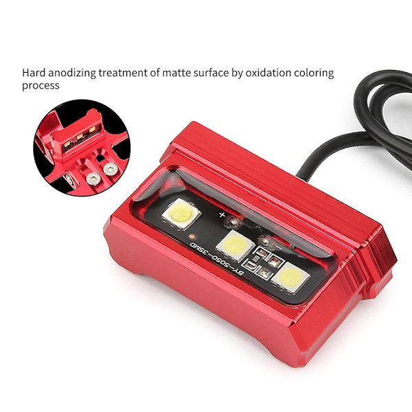 3 LED Motorcykel Nummerplåtslampa Dekorativ Baklampa Universal Vattentät Red