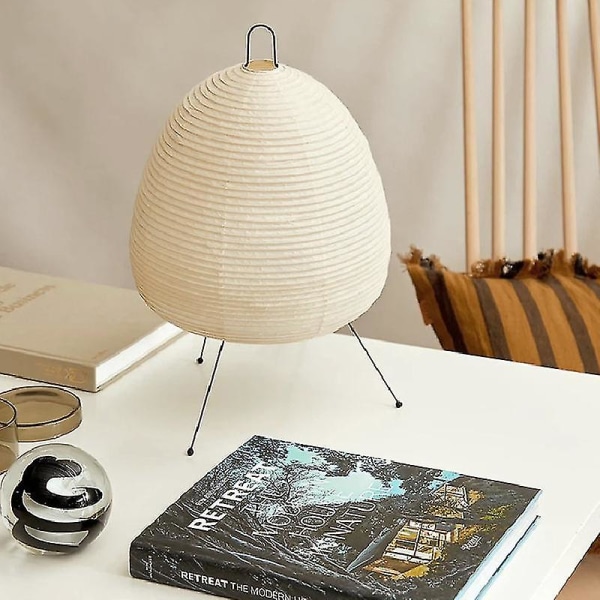 Akari Noguchi Yong bordslampa i europeisk stil med printed rispapper lampskärm, skrivbord i sovrummet Hem Loft Inredning Fyrkantig stativ GolvlampaBY A and B Lamp UK Plug