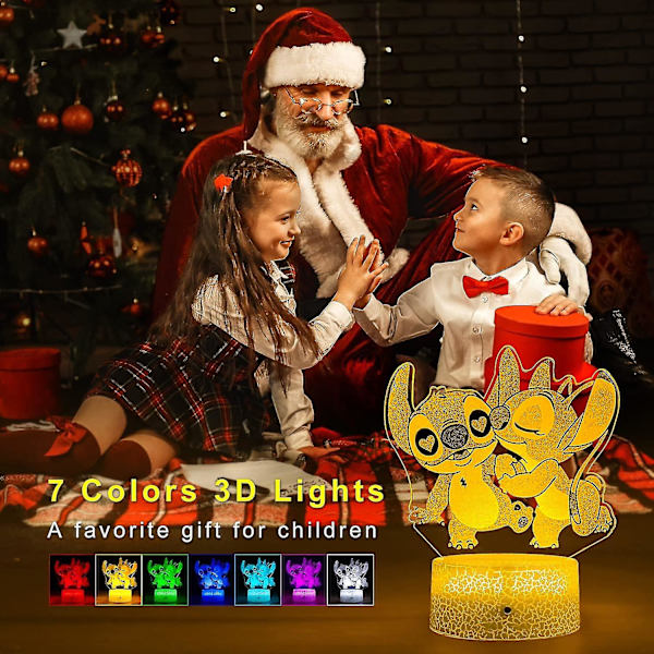 Stitch Gave til Piger Stitch Natlys med Timer Fjernbetjening & Smart Touch 7 Farver Skiftende Dæmpbar Stitch Lampe Cool Værelsesindretning Sengelampe