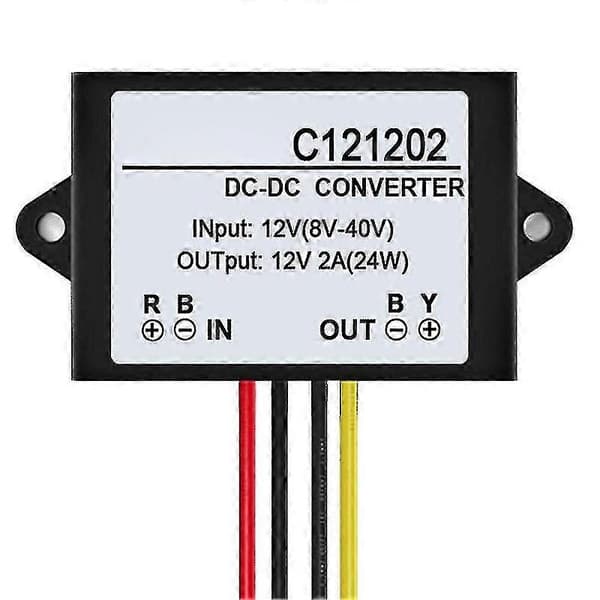 C121202 DC 12V till DC 12V 2A Vattentät Spänningsregulator Stabilisator Adapter [DB]