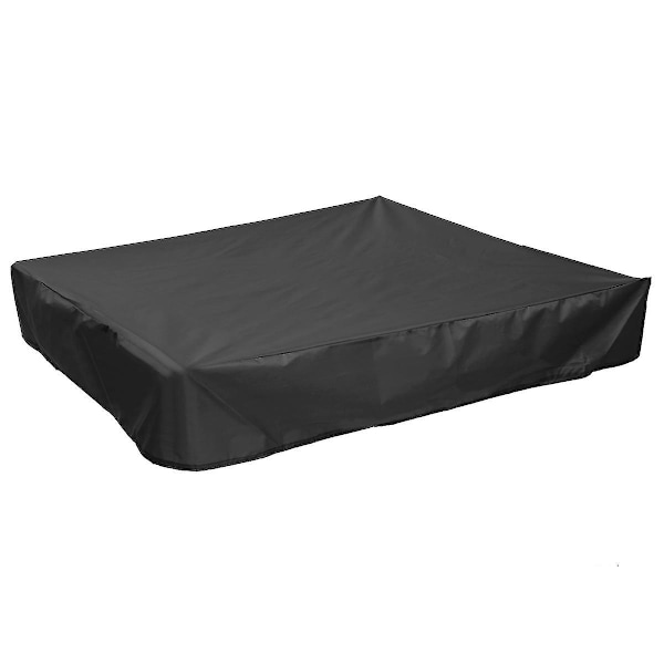 Hiekka-altaan kansi vetoketjulla, vedenpitävä UV-suoja ulkokäyttöön Black 150x150x20