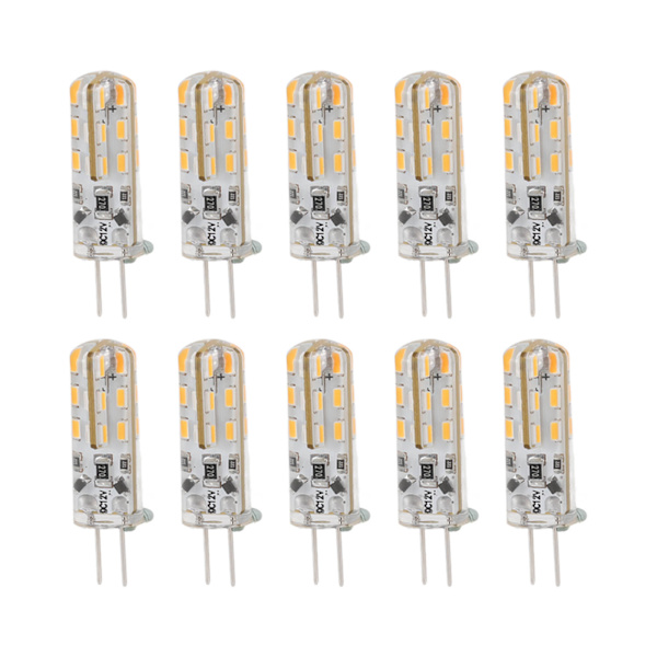 10 kpl G4 LED-lamppua 1,5 W DC12V Lämmin valkoinen 3000K 110LM Bi Pin -lamput LED kaapin valaistukseen pihalle