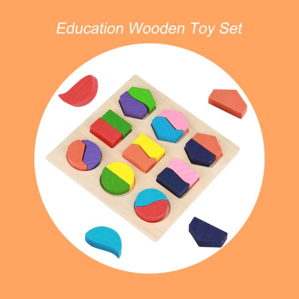 Kids Educational Wooden Toy Set Geometric Block Building Puzzle Baby Early Learning Tool(#2)