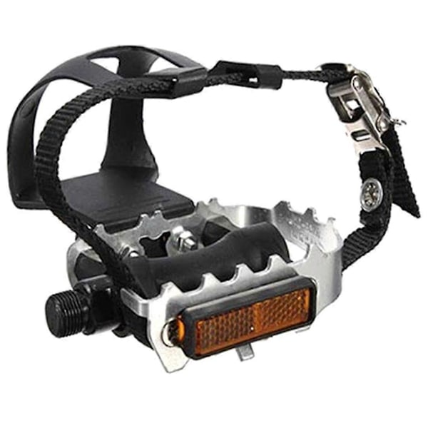 2 st Alu Cykel Mountainbike Loop Pedal Pedal Hook med Korgrem + Pedaler