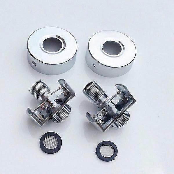 2x Justerbar Vinkel Kobber Dusjhode Veggmontert Kranadapter 1/2\" Utvendig Gjenge Krom Finish [DB]
