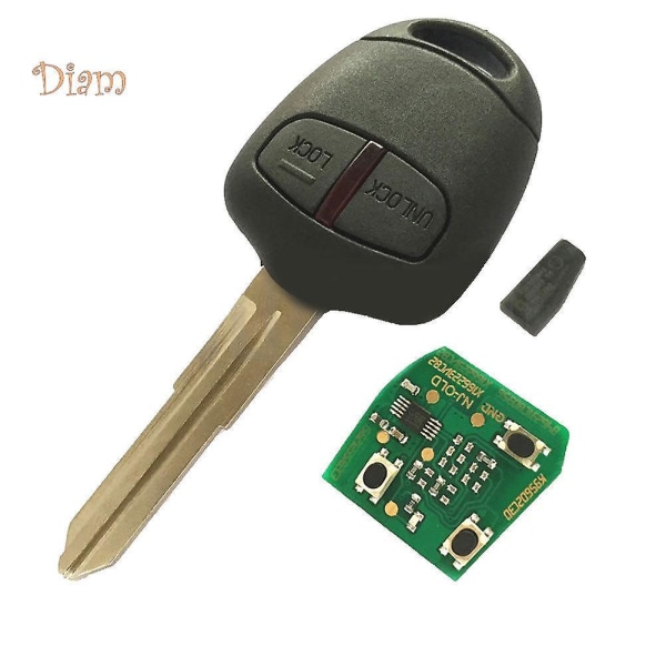 433,92MHz 2-knapps bilnyckel fjärrkontroll med ID46-chip Oskuren blad för Mitsubishi one size