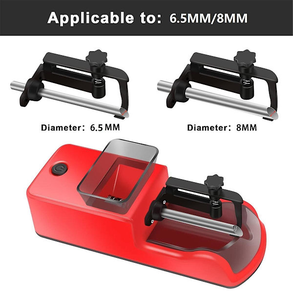 Automatisk Rullmaskin 8mm Och 6.5mm Fyllningsmaskin Helt Automatisk Tampningsstång Tillbehör EU PBY Red