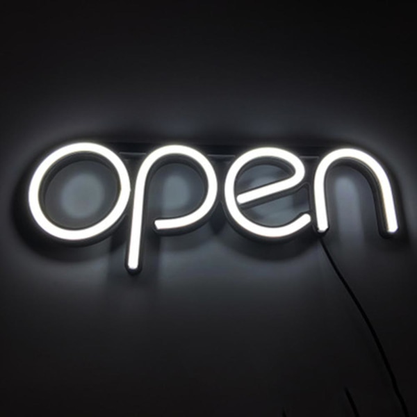 Led Neon Open-skiltlys for forretningsbar klubb Ktv veggdekorasjon kommersiell belysning White