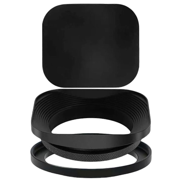 Firkantet metall objektivhette for Fujifilm Leica kamera, universell retro, reduserer lys 37mm