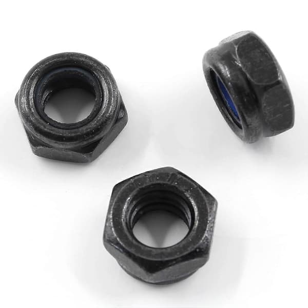 50 KPL M8 x 1,25 mm Mustat Nylonlukkomutterit Kuusiokololukkomutterit