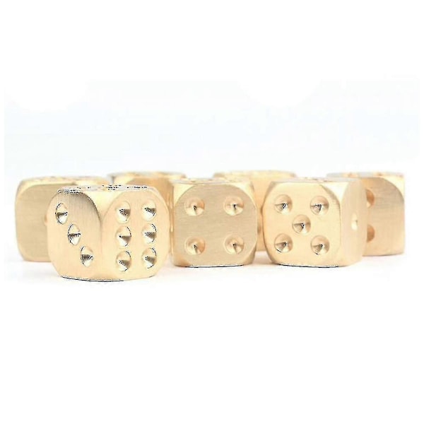 5 stk Terninger 15mm Metal Terninger Med Etui 6-Sided Guld Mahjong Terning Sæt Jin