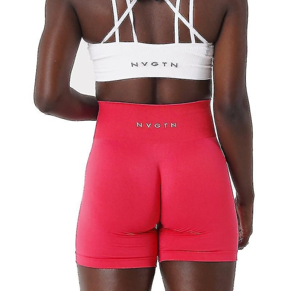 Nvgtn Spandex Solid Seamless Shorts Kvinnor Mjuk träningstights Fitness Outfits Yogabyxor Gym Wear Hawaiian Pink