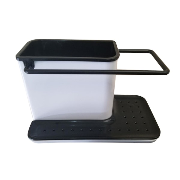 Overflatteservant Organiser Caddy Svamp Holder Organizer Ryddig Avrenner Vann For Kjøkken 12-29BY Black Wihte