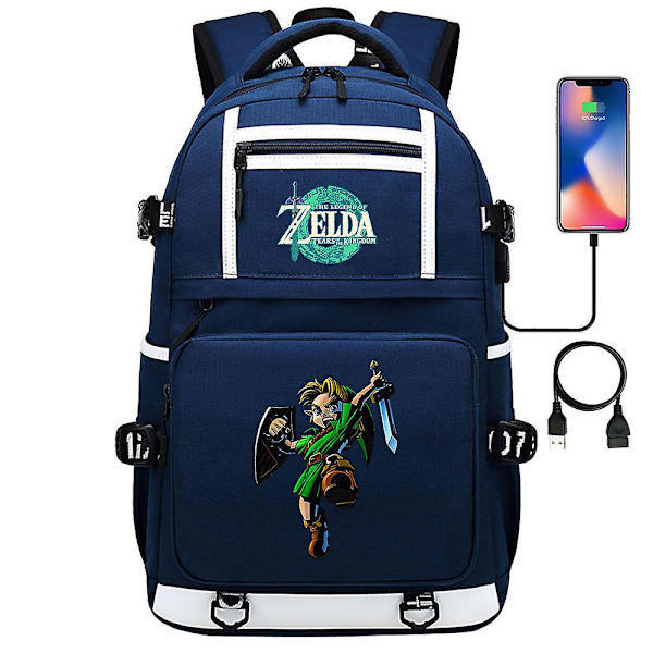 Zelda-Link Print Ryggsekk for Tenåringer og Studenter - Skolesekk, Boksekk for Menn og Kvinner 1