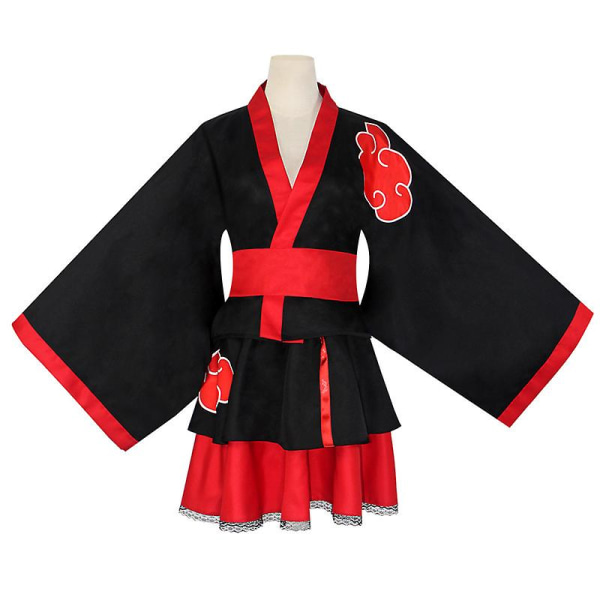 Naruto Blast Cosplay - Pyörremyrskyn Naruto Aamunkoiton Organisaation Cosplay Anime-asu [DmS] red XL