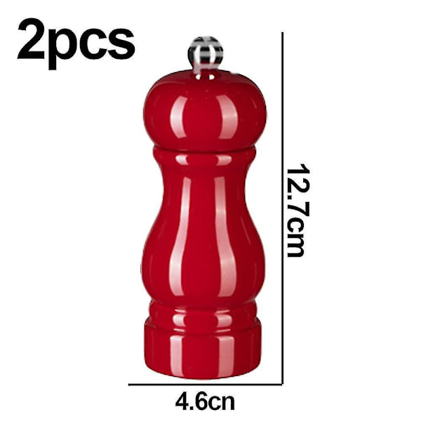 Suola- ja pippurimyllysetti, manuaaliset pippurimyllyt säädettävällä karkeudella, täytettävät maustemyllytBY red 5 inch