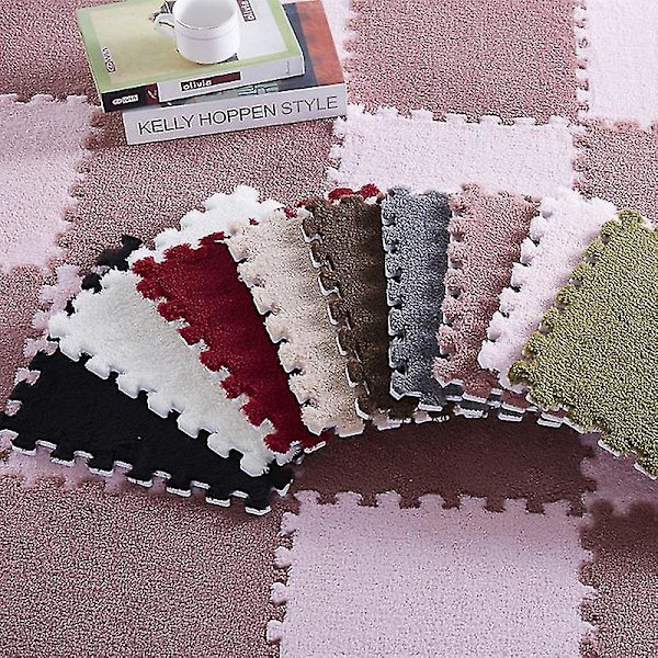 30cm Varmt Blødt Eva Skum Måtte Tæppe Gulv Puslespil Pude Dark Pink