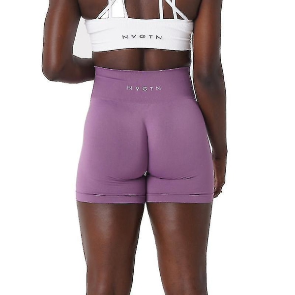 Nvgtn Spandex Solid Seamless Shorts Kvinnor Mjuk träningstights Fitness Outfits Yogabyxor Gym Wear Orchid