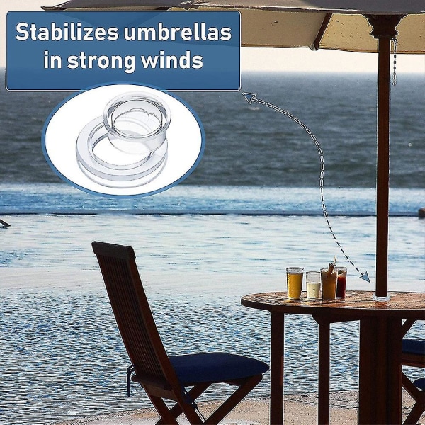 Terassipöydän Umbrellan Reikärenkaan Tulppa Joustava Helppo Asennus Umbrellan Kartio Kiila Uima-altaalle ParvekkeelleBY Transparent Umbrella Ring