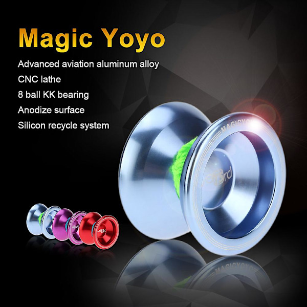 Professionell Magic Yoyo T5 Overlord Aluminium Legering Metall Yoyo 8 Boll Kk Lager Med Snöre För Barn Sjöblå Db