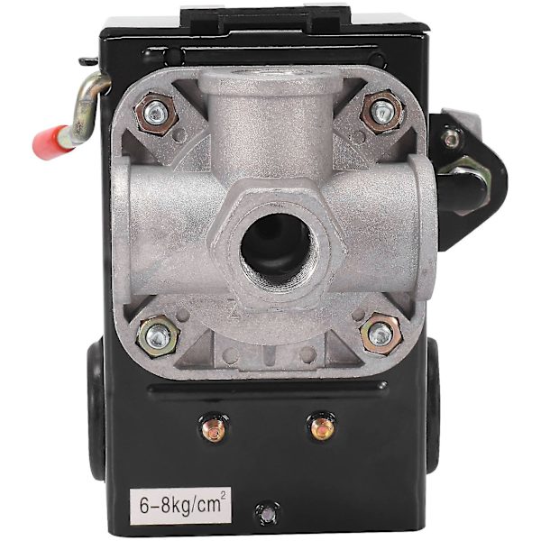 90-125psi 4-ports 26 Amp Trykfølerstyringsventil Luftkompressor Hårdt Brug Black