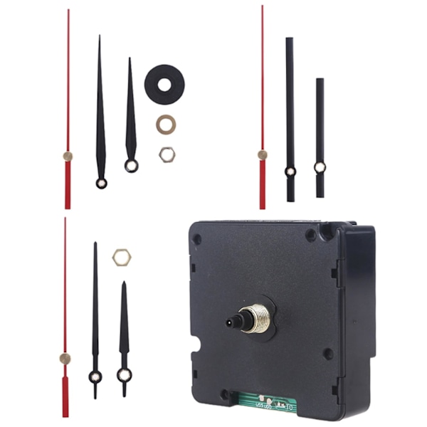 Radiostyrd tyst DIY-klockrörelse kit DCF-signalmodklocka med 3 olika visare reparation black