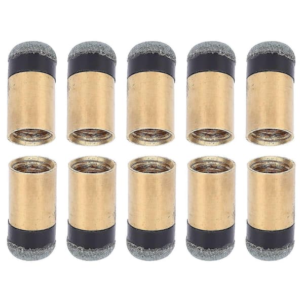 10 st Biljard Snooker Pool Kö Pole Tip Ersättningsdelar Skruv Koppar Pu Läder (10mm) [DB]
