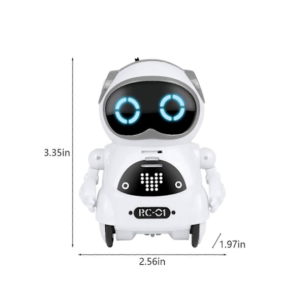 Lomme RC Robot Snakkende Interaktiv Dialog Stemmegjenkjenning Opptak Syngende Dansende Fortellende Historie Mini RC Robot Leker Gave White