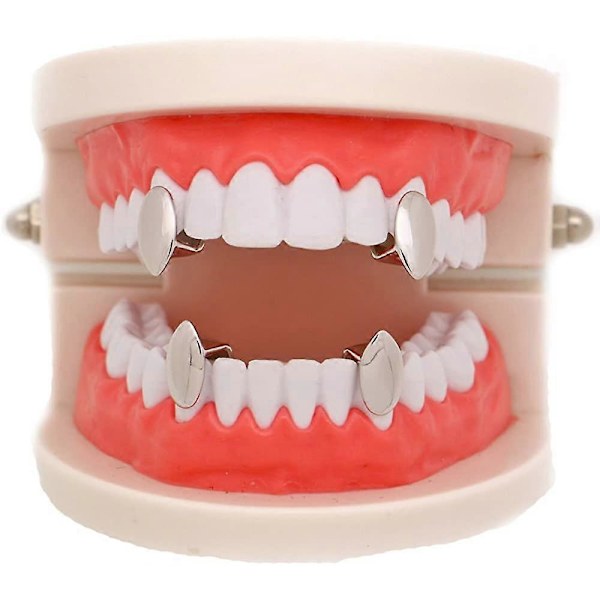 Sunrain Metal Grillz Vampyyrihampaat Dracula Hip Hop Grillit, yhteensopivat hampaidesi kanssa -1019