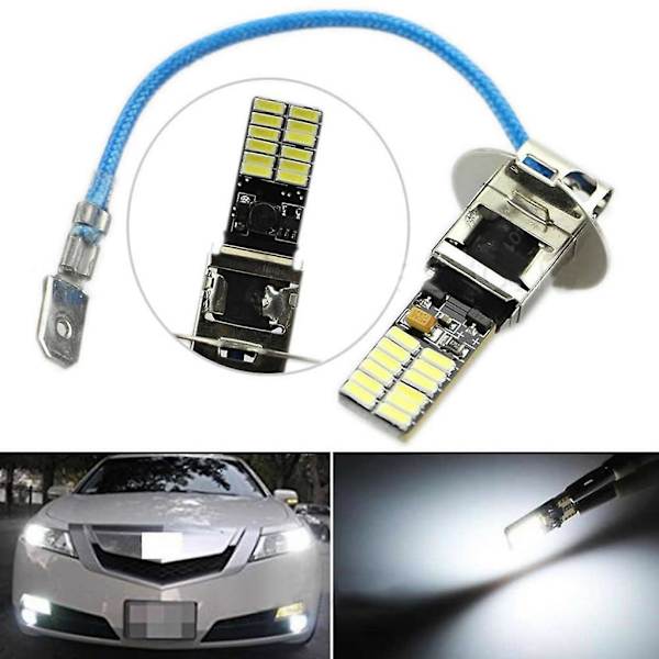 24-smd-4014 H3 6500k Xenon Valkoiset LED-Lamput Sumuvaloille Tai Ajovaloille
