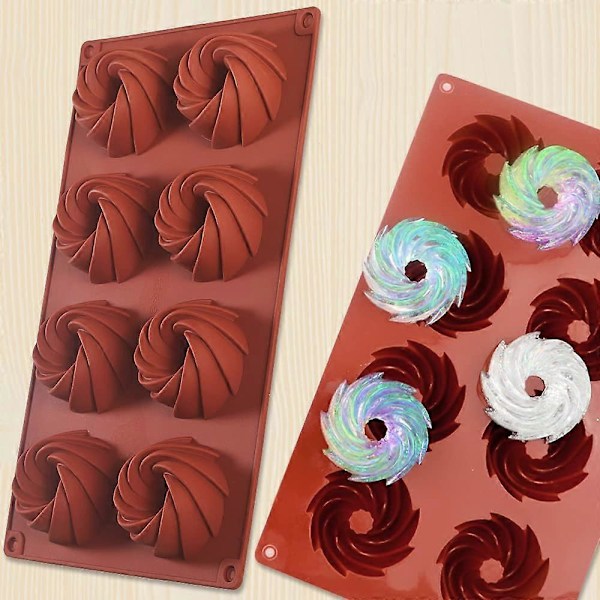 Silikon Vortex Form til Fremstilling af Chokolade, Slik, Pudding, Cookies, Pakke med 3