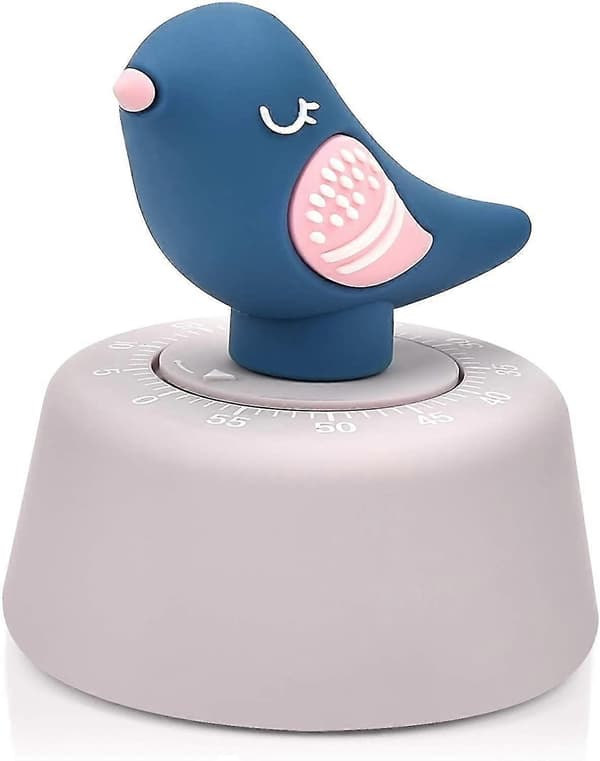 Kjøkkentimer Mekanisk Opptrekk 60 Minutter Timer Søte Dyr Koketimer For Barn Tidsstyring, Baking Blue Bird