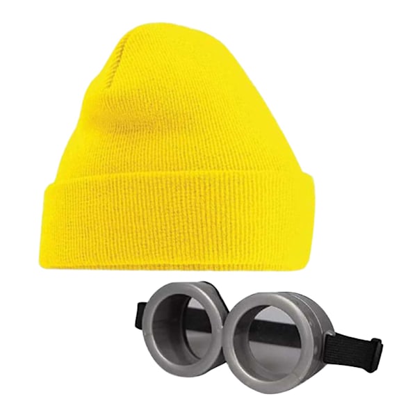 Unisex Beanie Hatte Kvinders Mænds Briller Hatte Tøj Sæt Yellow